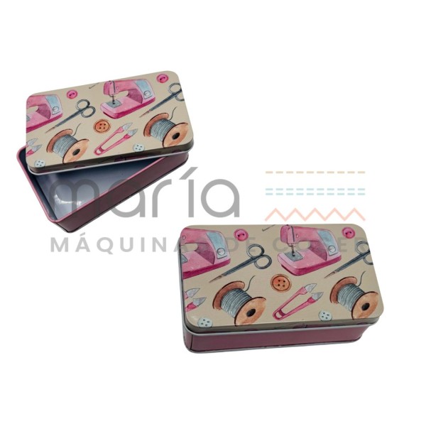 CAJA LATA MAQUINA ROSA