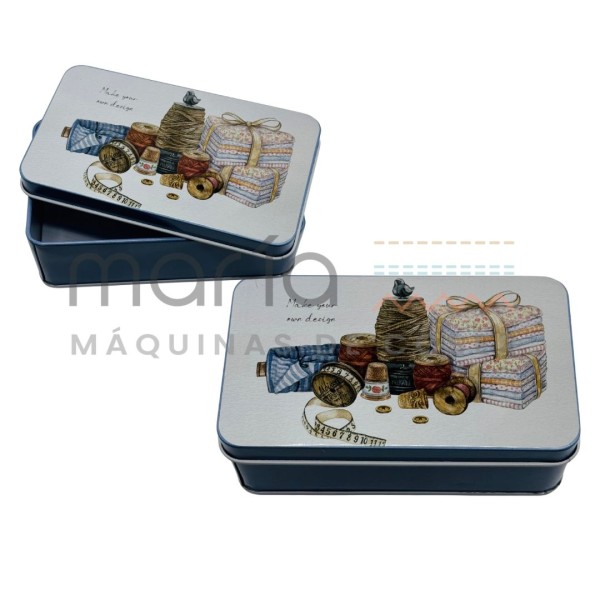 CAJA LATA TELAS